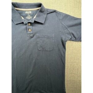 Duluth Trading Co Polo Men's Large Navy with Pocket 23" x 28" 100% Cotton